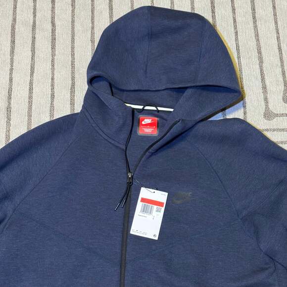 Nike Men's tech fleece fb7921-473 fb8002-473 full suit Navy Blue Size L - - Picture 9 of 10